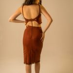 Rust Orange Fringe Skirt image 2