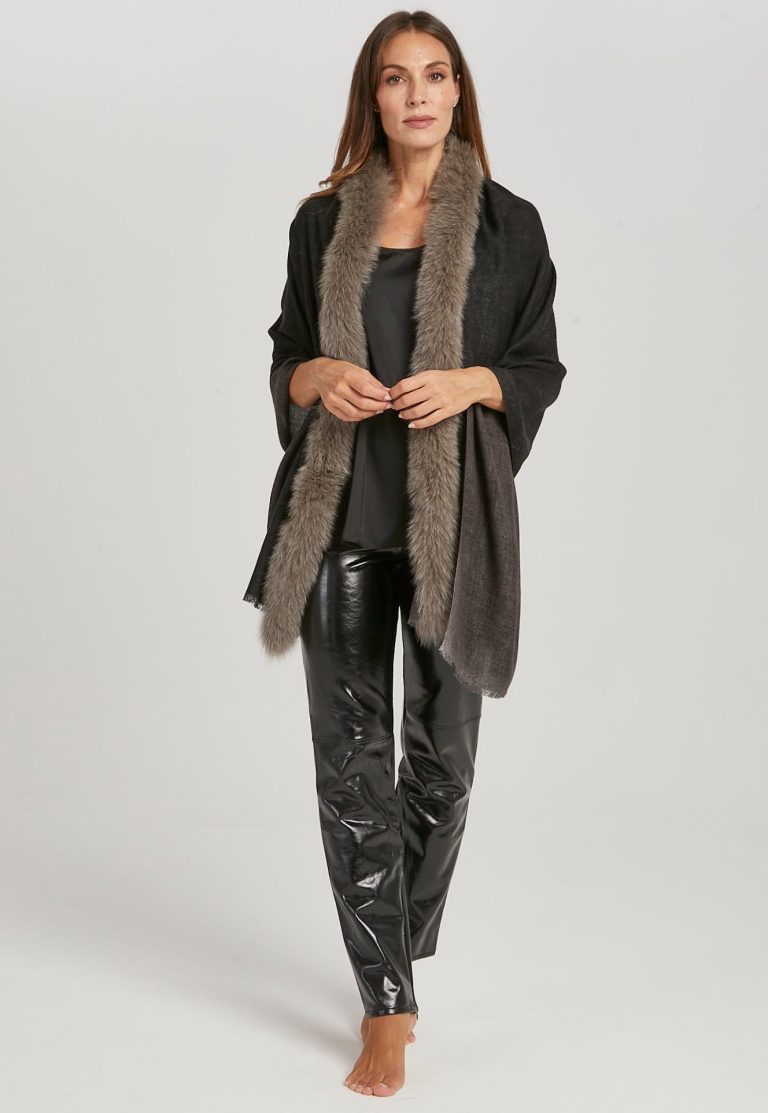 Cape Double Antra/Grey with SAGA fox fur